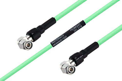 Temperature Conditioned TNC Male Right Angle to TNC Male Right Angle Low Loss Cable Using PE-P300LL Coax