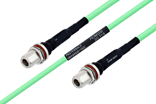 Temperature Conditioned N Female Bulkhead to N Female Bulkhead Low Loss Cable Using PE-P300LL Coax