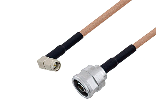 SMA Male Right Angle to N Male Cable 24 Inch Length Using RG400 Coax ...