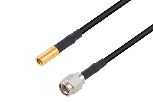 SSMB Plug to SMA Male Low Loss Cable Using LMR-100 Coax with HeatShrink