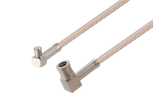 MCX Plug Right Angle to SMB Plug Right Angle Cable Using RG316-DS Coax