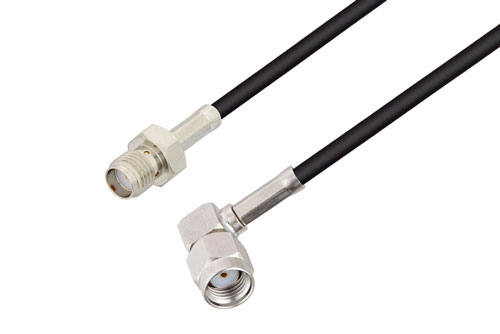 Sma Female To Reverse Polarity Sma Plug Right Angle Low Loss Cable Using Lmr 100 Coax