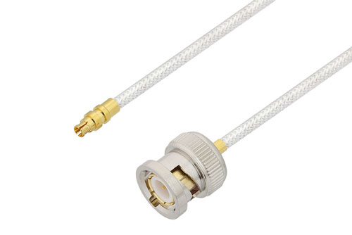 Mini Smp Female To Bnc Male Cable Using Pe-sr405fl Coax, Lf Solder