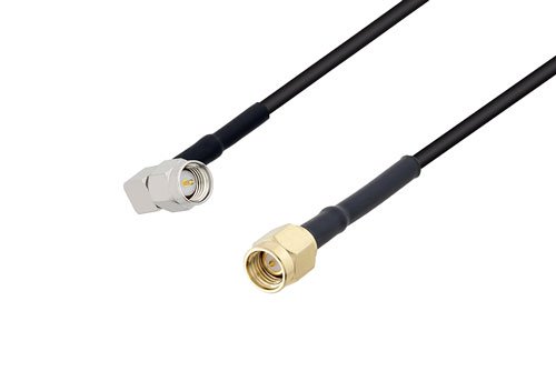 Sma Male To Sma Male Right Angle Low Loss Cable Using Lmr 100 Coax With Heatshrink 8027