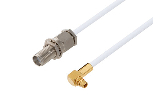 SMA Female Bulkhead to MMCX Plug Right Angle Cable Using RG188 Coax ...