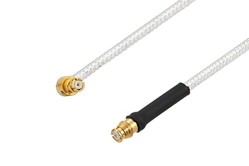 SMP Female Right Angle to Push-On SMP Female Cable Using PE-SR405FL Coax