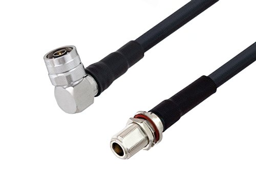 N Male Right Angle to N Female Bulkhead Cable Using LMR-400 Coax