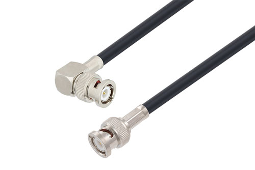 Bnc Male Right Angle To Bnc Male Low Loss Cable Using Lmr 240 Db Coax 