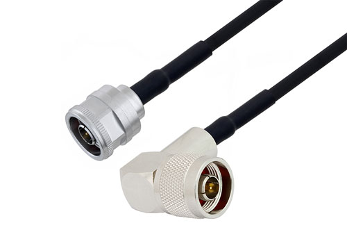 N Male Right Angle To N Male Cable Using Rg223 Coax With Heatshrink 0672