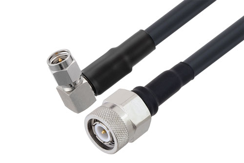 Tnc Male To Sma Male Right Angle Low Loss Cable Using Lmr 240 Uf Coax With Times Microwave 7892