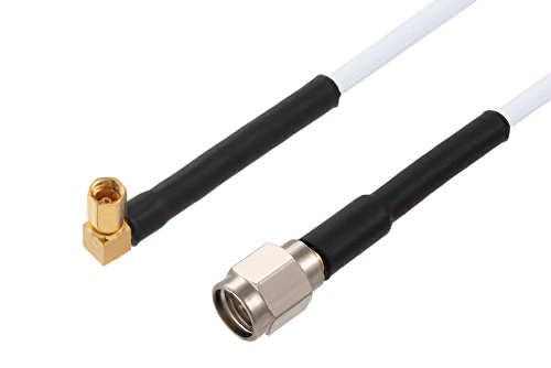SSMC Plug Right Angle to SMA Male Cable Using RG188-DS Coax