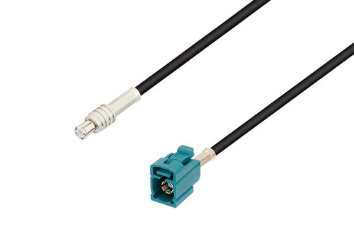 Water Blue FAKRA Jack to MCX Plug Low Loss Cable Using LMR-100 Coax