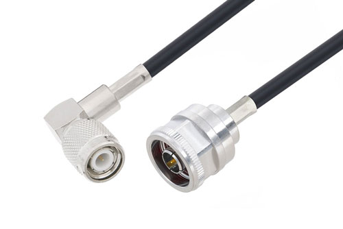 Tnc Male Right Angle To N Male Low Loss Cable 48 Inch Length Using Lmr 195 Coax