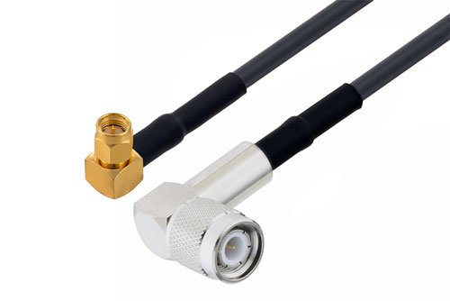 Tnc Male Right Angle To Sma Male Right Angle Low Loss Cable Using Lmr 200 Coax With Heatshrink