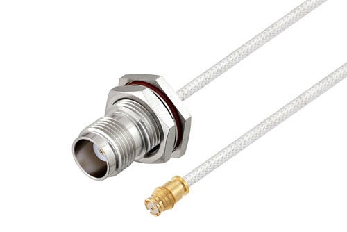 TNC Female Bulkhead to Push-On SMP Female Cable Using PE-SR405FL Coax