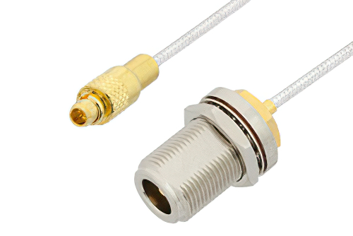 MMCX Plug to N Female Bulkhead Cable Using PE-SR047FL Coax