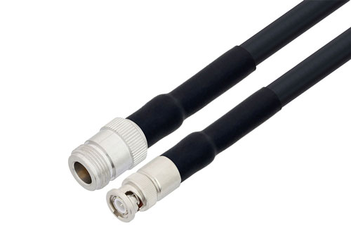 Bnc Male To N Female Low Loss Cable 60 Inch Length Using Lmr 400 Uf Coax With Heatshrink 4908