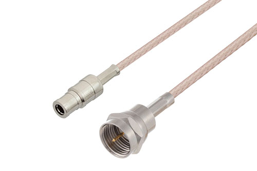 75 Ohm F Male to 75 Ohm Mini SMB Plug Cable Using 75 Ohm RG179 Coax