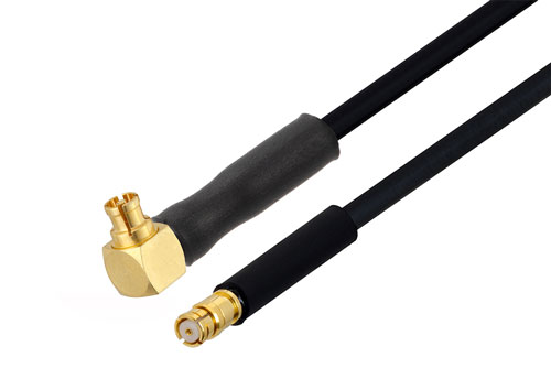 Mini Smp Female Right Angle To Smp Female Cable Using Pe Sr405flj Coax With Heatshrink 7567