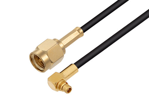 SMA Male to MMCX Plug Right Angle Low Loss Cable Using LMR-100A-UF Coax