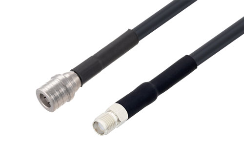 QMA Male to SMA Female Low Loss Cable Using LMR-195-UF Coax with HeatShrink