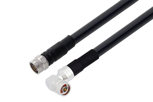 N Male to N Male Low Loss Cable Using LMR-600-UF Coax With Times Microwave Components with HeatShrink