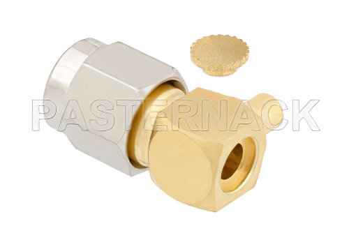 SMA Male Right Angle Connector Solder Attachment for PE-SR405AL, PE-SR405FL, RG405