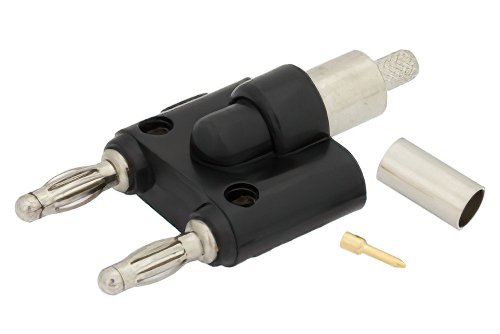 Banana Plug Connector Crimp/Solder Attachment for RG55, RG142, RG223, RG400