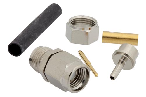 SMA Male Connector Solder Attachment For RG178, RG196