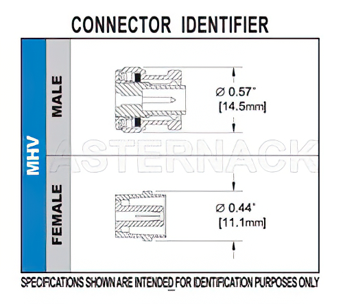 MHV Male Right Angle Connector Clamp/Solder Attachment for RG59B/U, RG62, RG71