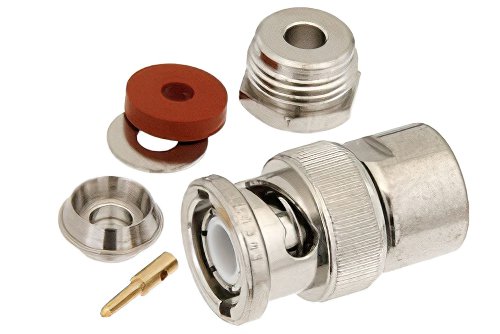BNC Male Connector Clamp/Solder Attachment for PE-B150, RG180, RG195