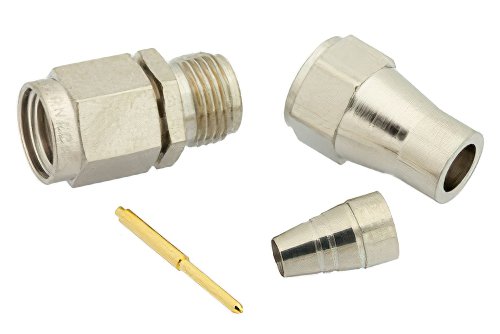 SMA Male Connector Clamp/Solder Attachment for RG180, RG195, PE-B150