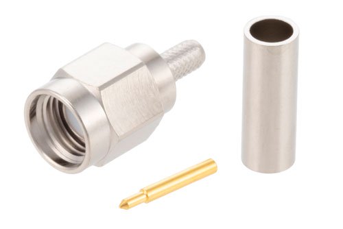 SMA Male Connector Crimp/Solder Attachment for RG188-DS, RG316-DS