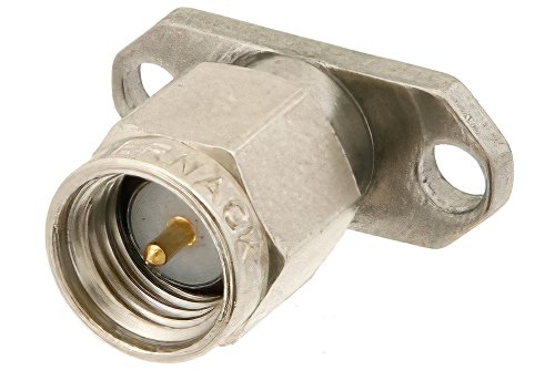 SMA Male Field Replaceable Connector With EMI Gasket 2 Hole Flange 0.018 inch Pin