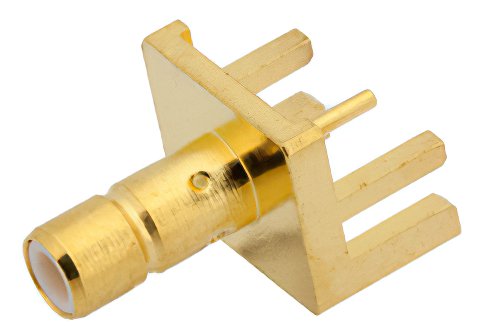SMB Jack Connector Solder Attachment .062 inch End Launch PCB, .030 inch Diameter