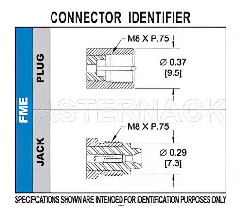 FME Jack Connector Crimp/Solder Attachment For RG55, RG142, RG223, RG400