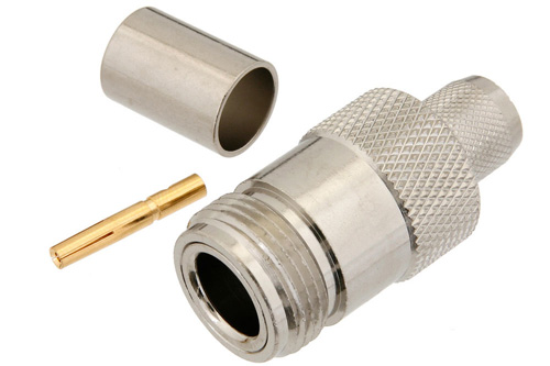 N Female Connector Crimp/Solder Attachment for RG213, RG8