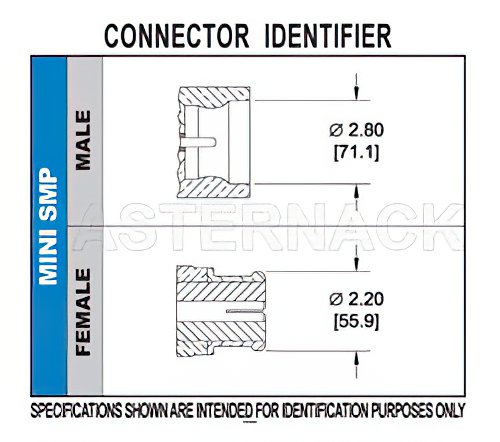 Mini SMP Female Right Angle Connector Solder Attachment for PE-047SR, PE-SR047AL, PE-SR047FL