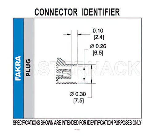 FAKRA Plug Right Angle Connector Solder Attachment Thru Hole PCB, White Color