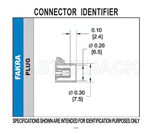 FAKRA Plug Right Angle Connector Solder Attachment Thru Hole PCB, Water Blue Color
