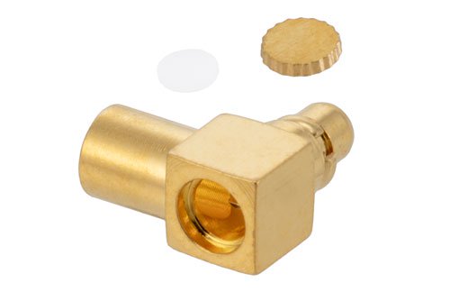 MMCX Plug Right Angle Connector Solder Attachment for PE-SR405AL, PE-SR405FL, PE-SR405FLJ, PE-SR405TN, RG405