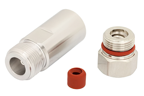 N Female Low PIM Connector Clamp/Non-Solder Contact Attachment for 1/4 inch Superflexible, PE-1/4SFHC, IP67 Rated