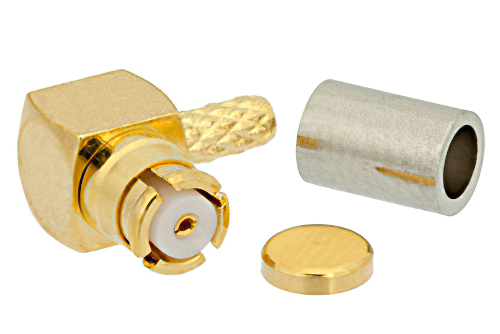 SMP Female Right Angle Connector Crimp/Crimp Attachment for RG178, RG196, Up To 8 GHz