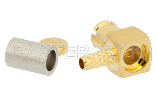 SMP Female Right Angle Connector Crimp/Crimp Attachment for RG178, RG196, Up To 8 GHz