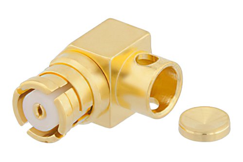 SMP Female Right Angle Connector Solder Attachment for PE-SR405AL, PE-SR405FL, PE-SR405FLJ, PE-SR405TN, RG405, Chamfered Body