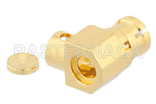 SMP Female Right Angle Connector Solder Attachment for PE-SR405AL, PE-SR405FL, PE-SR405FLJ, PE-SR405TN, RG405, Chamfered Body