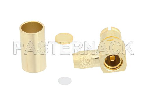 SMP Female Right Angle Push-On Connector Crimp/Solder Attachment for RG316, RG174, LMR-100