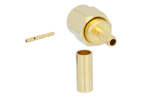 SMA Male Connector Crimp/Solder Attachment for RG174, RG316, RG188 Gold Plated