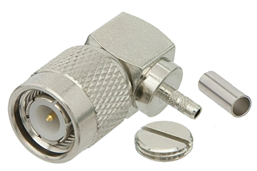 TNC Male Right Angle Connector Crimp/Solder Attachment for RG188-DS, RG316-DS