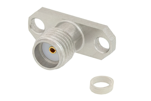 SMA Female Field Replaceable Connector With EMI Gasket 2 Hole Flange Mount .012 inch Pin